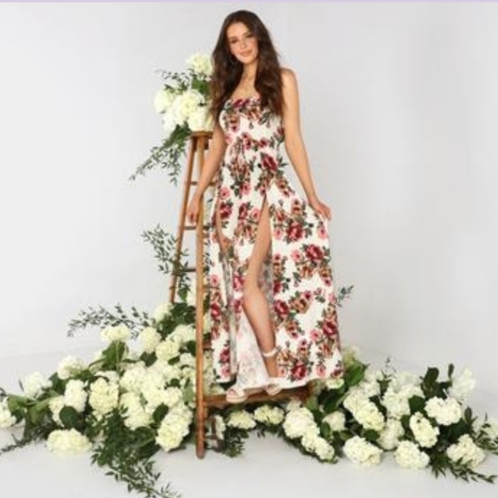 Fab in floral brushed maxi dress